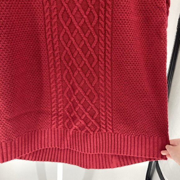 Kiel James Patrick Womens Red Sweater Dress Sz XL Cable Knit Pullover Wool Blend - Picture 8 of 16